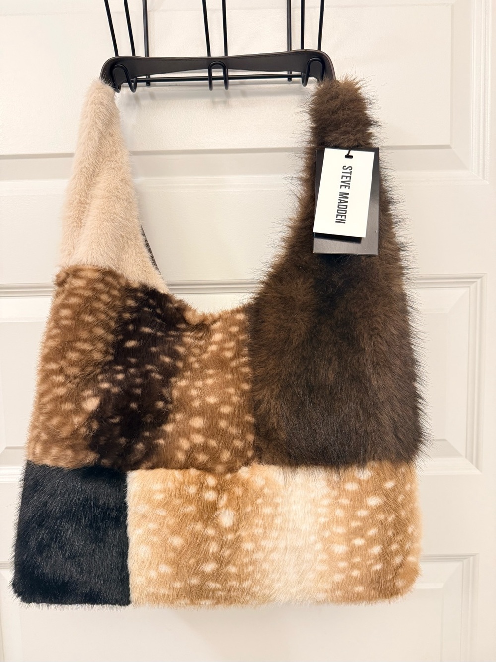 Steve Madden Doe Print Faux Fur bag